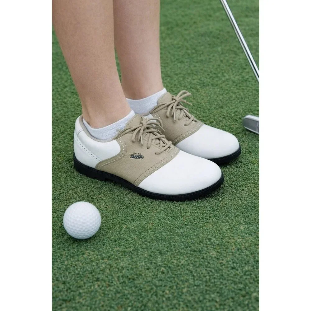 GRIP GT Classic Women's Golf Shoes NEW size 6 White & Tan - Picture 9 of 9